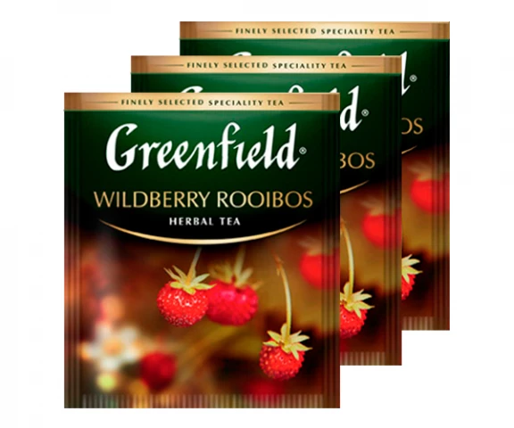 Фото Травяной чай Greenfield Wildberry Rooibos - Ягодный ройбуш в пакетиках 100 шт