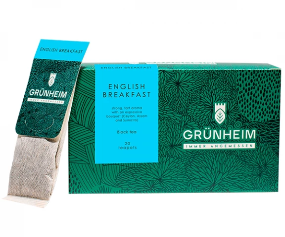 Фото Черный чай Grunheim English Breakfast в пакетиках 20 шт