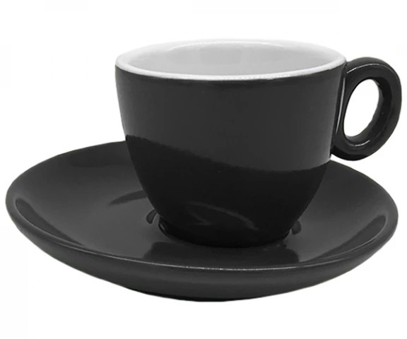 Фото Чашка с блюдцем для эспрессо INKER Luna (70мл/12см) dark grey