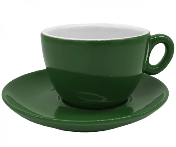 Фото Чашка с блюдцем для капучино INKER Luna (250мл/16 см) green