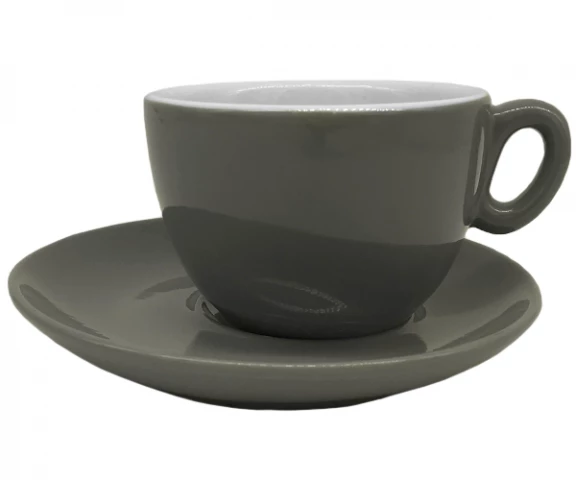 Фото Чашка с блюдцем для капучино INKER Luna (250мл/16 см) grey