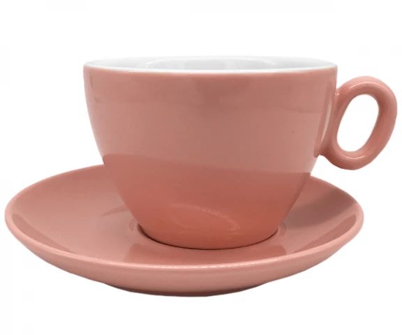 Фото Чашка с блюдцем для капучино INKER Luna (250мл/16 см) pink