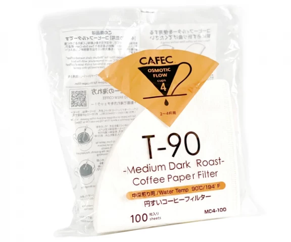 Фото Бумажные фильтры CAFEC Medium-Dark Roast Cup4 белые 100 шт