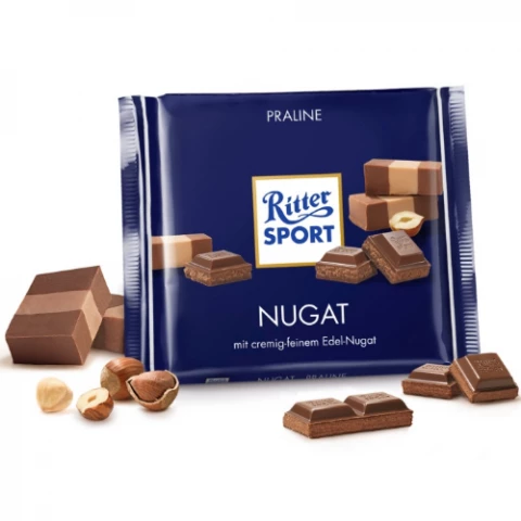 Фото Молочный шоколад Ritter Sport Нуга 100 г (Мелкие дефекты)