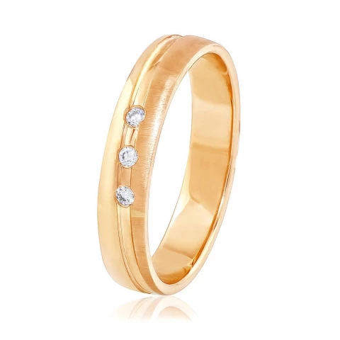 Фото Золотое обручальное кольцо с куб. цирконием, КОА131