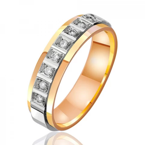 Фото Обручальное кольцо из комбинированного золота с бриллиантами, КОА7089
