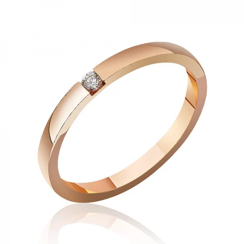 Фото Золотое обручальное кольцо с бриллиантом 