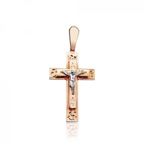 Фото Крест золотой с распятием из белого золота 