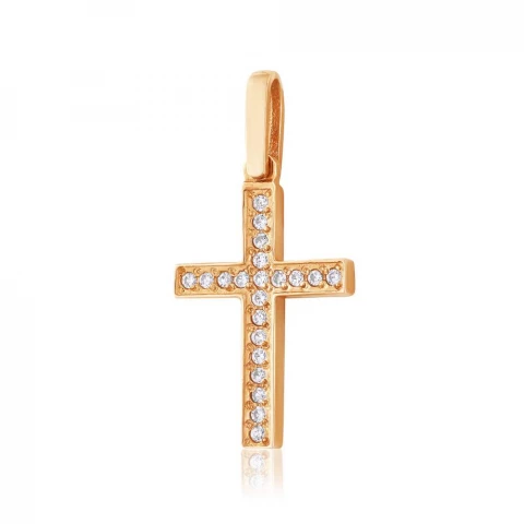Фото Крест золотой декоративный с куб. цирконием, КР0157
