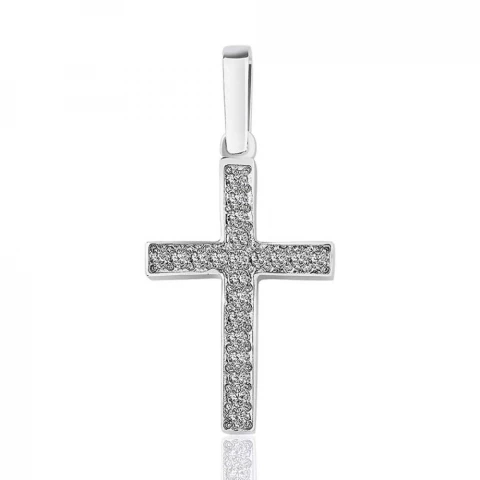Фото Декоративный крест из белого золота с бриллиантами, КР7136/1