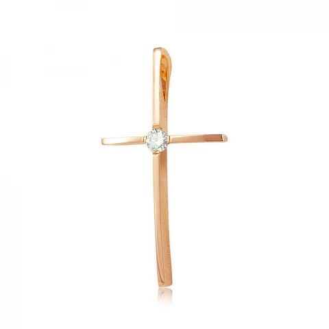 Фото Золотой декоративный крест с бриллиантом, КР7158