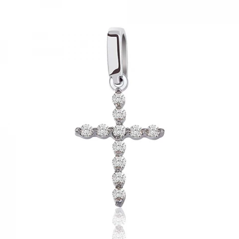 Фото Декоративный крест из белого золота с бриллиантами, КР7162/1