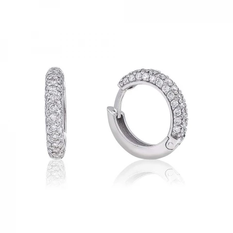 Фото Серьги-кольца из белого золота с бриллиантами 