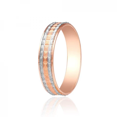 Фото Обручальное кольцо, комбинированное золото, КОА026