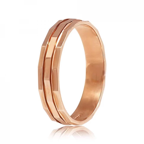 Фото Золотое обручальное кольцо многогранное, КОА030