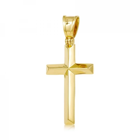 Фото Крест из желтого золота без распятия 