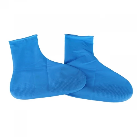 Фото Резиновые бахилы Supretto на обувь от дождя, голубые S (5334)