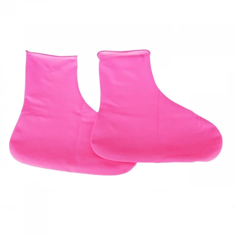Фото Резиновые бахилы Supretto на обувь от дождя, розовые S (5334)