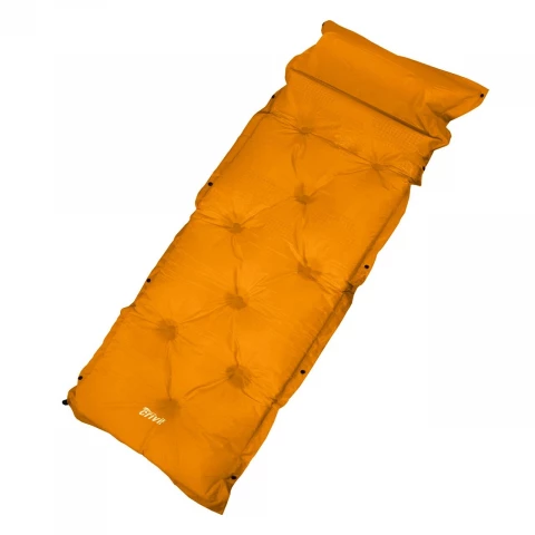 Фото Самонадувающийся коврик Supretto для кемпинга, оранжево-серый (6024)