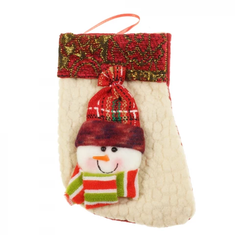 Фото Сапожок для подарков Supretto маленький, Снеговичок бело-красный (53450002)