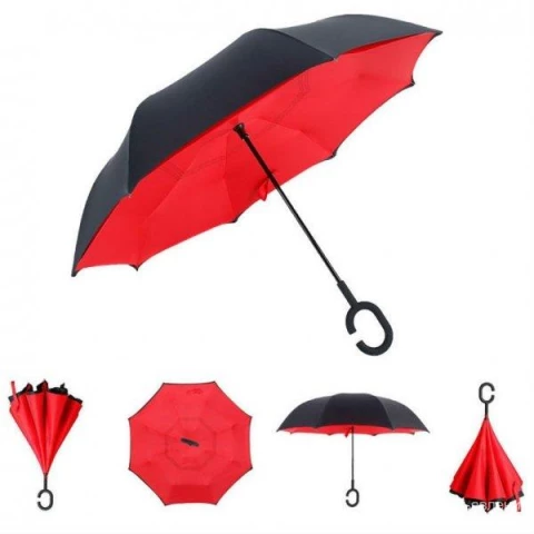 Фото Умный зонт Supretto Наоборот, красный (уценка)
