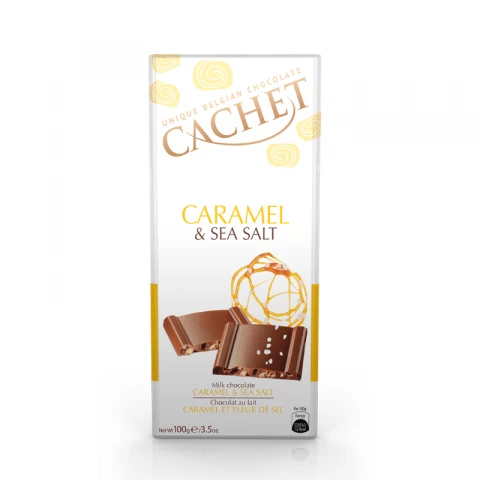Фото Шоколад молочный Cachet с карамелью и солью 100 г