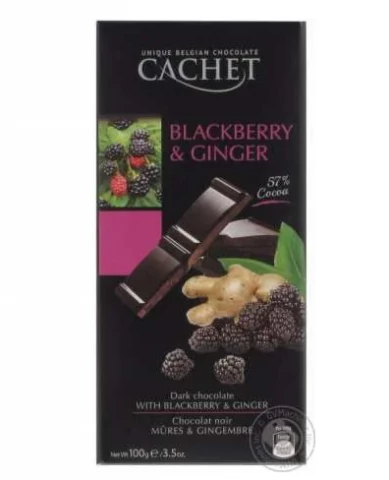 Фото Шоколад черный Cachet 57% какао с ежевикой и  имбирем 100 г