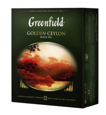 Фото Чай черный пакетированный Greenfield Golden Ceylon (100 х 2 г)