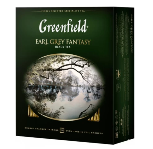 Фото Чай черный пакетированный Greenfield Earl Grey Fantasy (100 х 2 г)