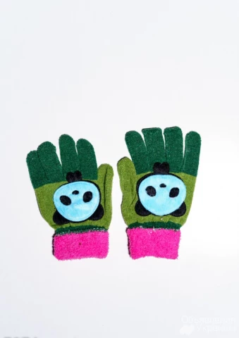 Фото Детские перчатки и варежки ISSA PLUS 7874  Universal зеленый/малиновый