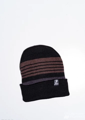 Фото Мужские шапки ISSA PLUS 7898  Universal черный/коричневый