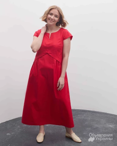 Фото Платье макси Джульетта Season из льна красного цвета