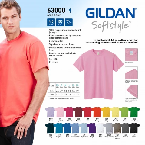 Фото Рекламні футболки GILDAN SoftStyle 64000